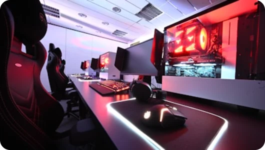 Desktop gaming PC with illuminated components